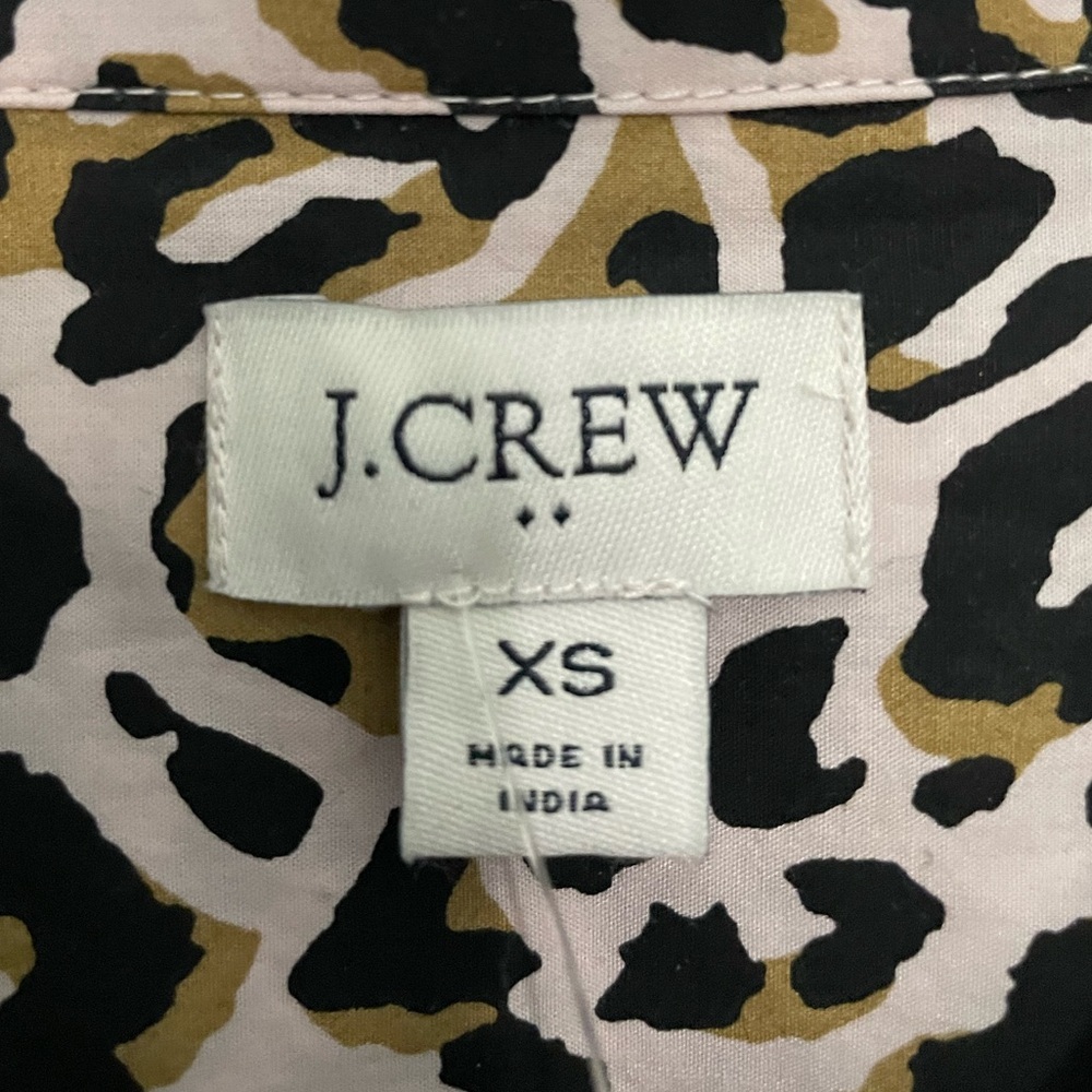 J. CREW Women’s Classic Cotton Leopard Print Button Up Shirt - Size XS - Picture 2 of 4
